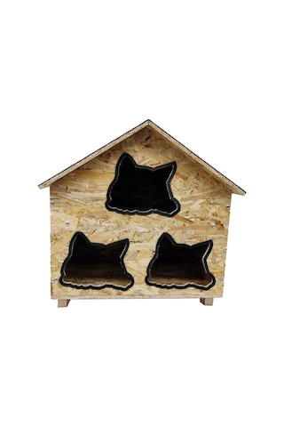 Goxawee Kedi Evi Dış Ortam Uygun Ahşap Kedi Evi Osb 58x58x40 Cm