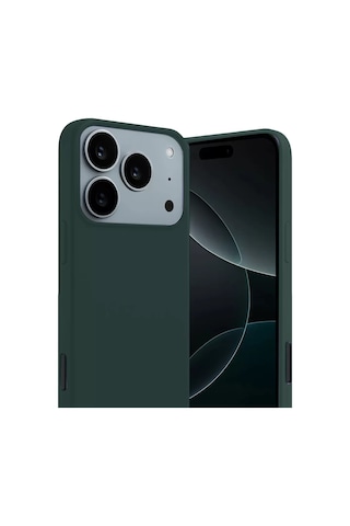 Hmngoakkllby Apple Apple iPhone Uyumlu 17 Pro Max/18 Pro Max First Silikon - Koyu Yeşil Akllhmng standart