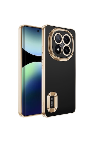 Ardemix Redmi Note 14 Pro Plus Kılıf Kamera Korumalı Logo Gösteren Omega Kapak - Gol Altın