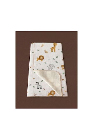 %100 Pamuk Bebek Battaniyesi Pikeli 100x100 Yeşil