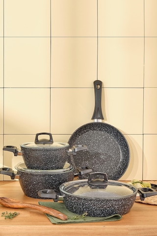 Emsan Oasis-S Blue Star 7 Parça Granit Tencere Set