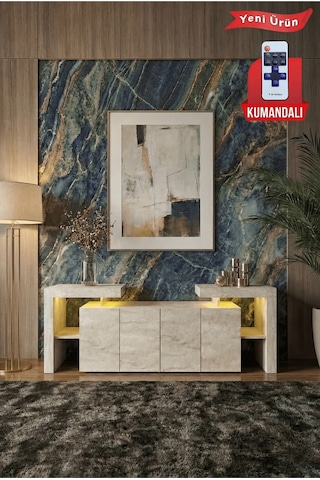 Burc Ledli Konsol 200 Cm Traverten