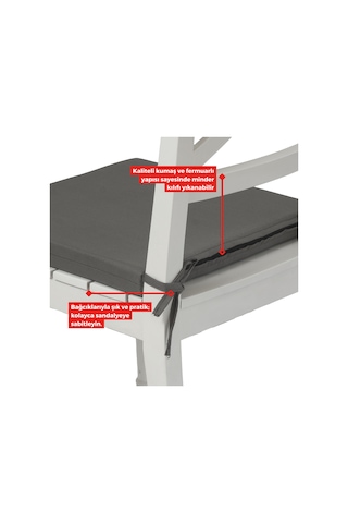 Xpermate 2'li Sandalye Minderi Su İtici Kumaş 40 x 40 CM Antrasit