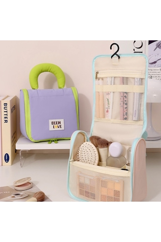 Kancalı Seyahat Kozmetik Saklama Çantası Mor