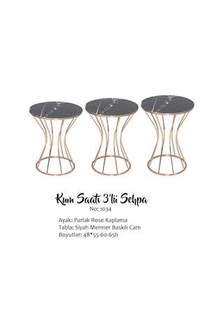Zigon Kumsaat Brc Model Siyah Mermer Desen Metal Çelik ROSE Renk Kaplama El Yapım