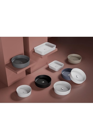 Creavit LP145 Loop Masa Üstü Çanak Lavabo Mat Siyah 45 CM