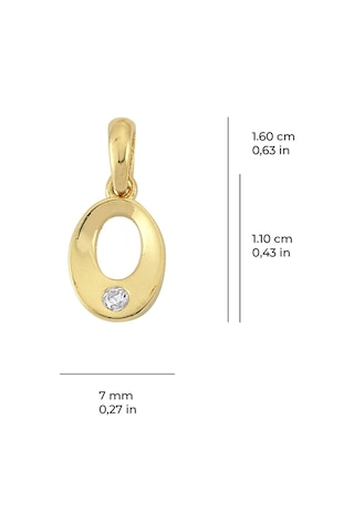 14 Ayar Altın Tek Taşlı Oval Kolye Ucu 0,76 Gr-3414