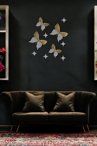 Kelebekler Ve Yıldızlar Polyester Duvar Süsü Dekoru