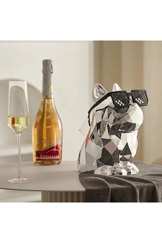 Gümüş-ışık Lüks Doku Kutuları Plastik Peçete Tutucu Fransız Bulldog Heykel Basit Gözlük Tutucular Ev Dekoratif Masa Düzenleyici