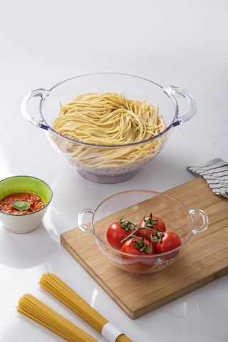 Akrilik Şeffaf 2 Li Süzgeç Seti Makarna & Pirinç Süzgeci Diğer