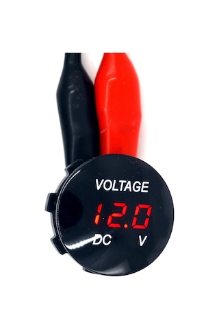 12v 24v Dijital Voltmetre 28mm Mini Yuvarlak 6-32v Arası