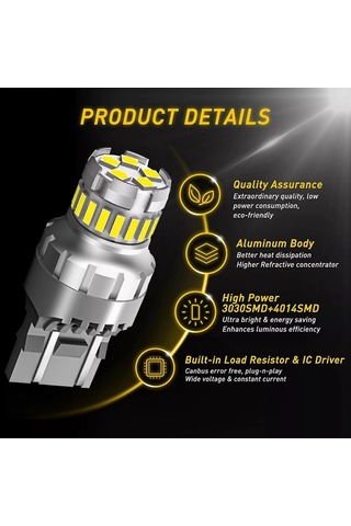 Araba T20 7440 W21w Led Canbus Geri Vites Lambası W21/5w 7443 Led Ampul Fren Sinyal Lambası 6500k Sup