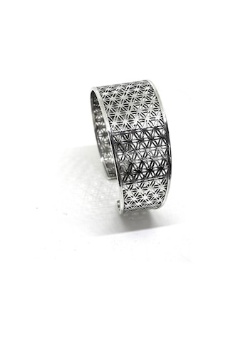 Oya Silver Kalın Yaşam Çiçeği Gümüş Bilezik 4383429