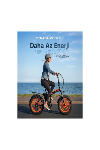 E-bro Hidrolik Disk Fat Bike Katlanabilir 20 Jant Elektrikli Bisiklet Turuncu
