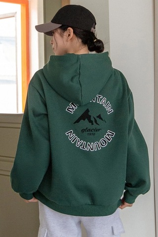 Unisex Montaın Baskılı Oversize Sweatshirt Siyah