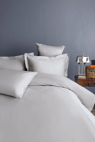 Simply İce Grey Pamuk Saten Nevresim Takımı Çift Kişilik