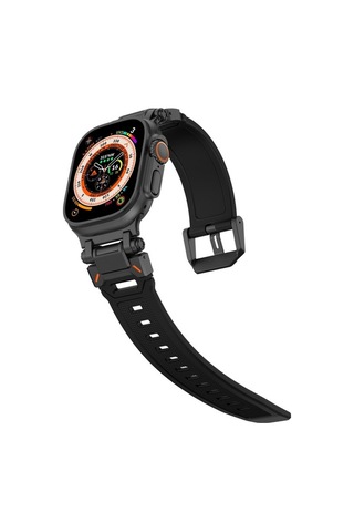 Novahub İos Watch Uyumlu Se 44mm Explorer Tpu Saat Bandı Siyah Siyah, Yeni Tasarımi