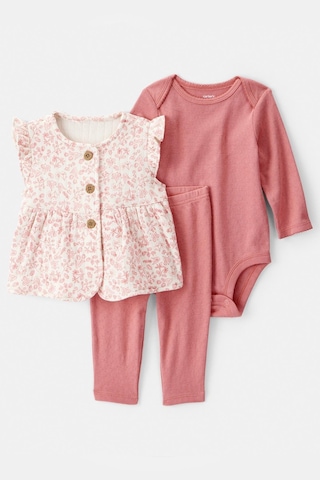 Kız Bebek Yelekli Set Ctr-1t268210 Pembe