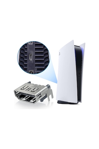 Playstation 5 Hdmi Soket Port Tamiri Ps5 Yedek Parça Ps5 Uyumlu Hdmi Görüntü Portu Siyah