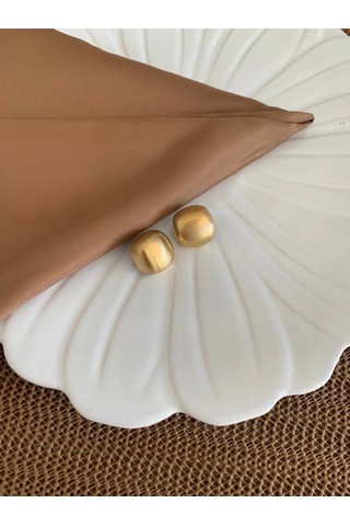 Çelik Bombeli Plaka Küpe Çok Renkli