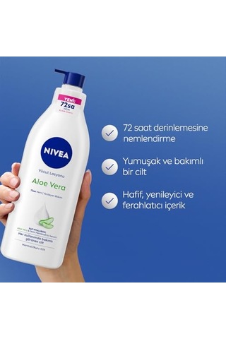Nıvea Vücut Losyonu Aloe Vera 400 Ml, Normal Ve Kuru Ciltler İçin,72 Saat Nemlendirici,hyaluron,aloe Vera,yenileyici Bakım