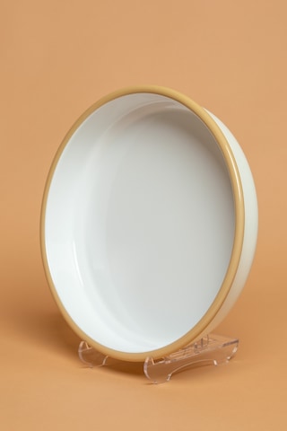 Crema Di Siena Emaye Yuvarlak Krem Fırın Tepsisi Ebutay Krem