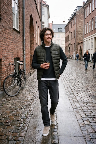 Jack & Jones Jjekıngsley Erkek Hafif Şişme Yelek Dik Yaka Günlük Rahat Haki
