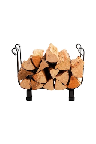 Ferforje Odunluk Metal Şömine Yanı Odunluk Modeli Siyah