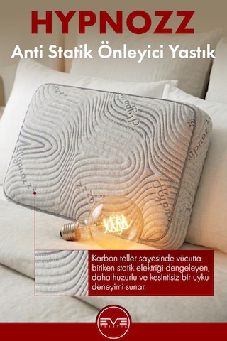 Hypnozz Anti Statik Visco Boyun Destekli Yastık 40 60 12 Gri