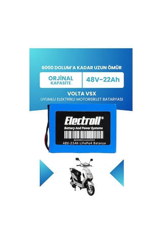 Volta Vsx Uyumlu Batarya Standart Kapasite Lifepo4 48v 22ah Elektrikli Motorsiklet Bataryası