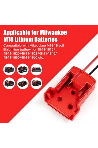 Teltree Milwaukee M18 Akü İle Uyumlu Araç Jump Starter Kablosu - 1,75m 12 Awg Dayanıklı Abs Malzeme, Acil Başlatma Ve Dışarı Aktiviteleri İçin