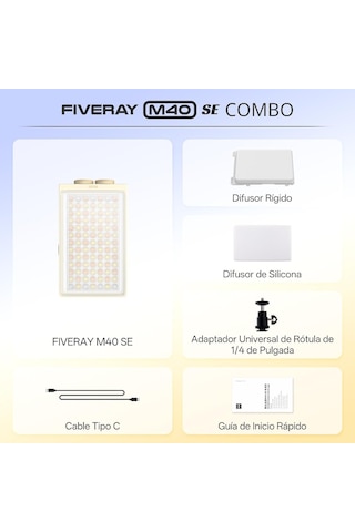 Fıveray M40 Se Combo 40w Taşınabilir Dış Mekan Kamera Video Işığı V2 Yükseltilmiş Sürüm Soğuk Ayakkabı İ