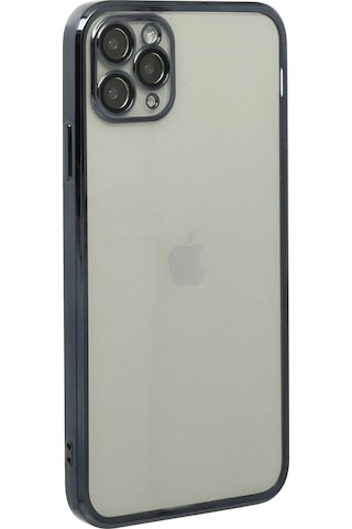 Gld-spt- Newface Apple Uyumlu iPhone 11 Pro Max Kılıf Razer Lensli Silikon - Siyah