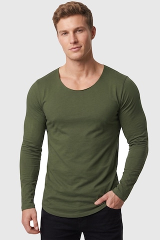 Rizzup Erkek Haki %95 Pamuk Slim Fit Kesik Açık Yaka Likralı Penye Sweatshirt Oval Kesim 2602299