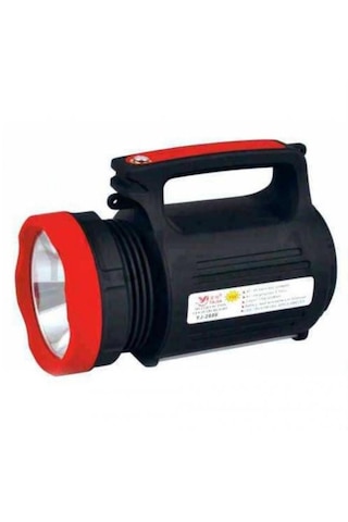 Rt-2886 Usbli 5 Watt Power Ledli 2 Km Mesafeli El Feneri Kırmızı - Siyah
