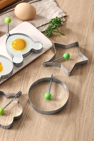 Metalik Daire Şeklinde Omlet Yumurta Ve Krep Kalıbı Çok Renkli