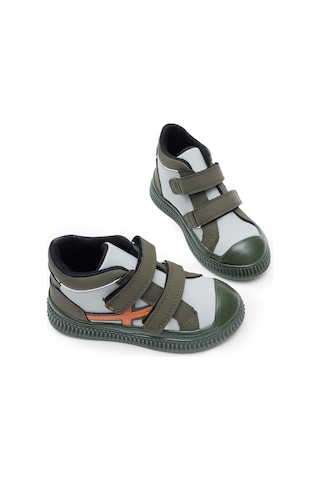 Tonny Black Esnek Termo Taban Çift Cırtlı Şerit Desenli Çocuk Unisex Haki Spor Kısa Bot Tbrzn015 Haki
