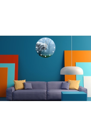 Ti-play Doğa Canlanıyor 30x30cm Akrilik Dekoratif Modern Duvar Saati ÇOk Renkli