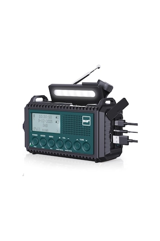 Rocam Dab/dab+/fm 5000 Mah Güneş Enerjili Dijital Acil Durum Radyosu Alarm Saatli Radyolar Mavi