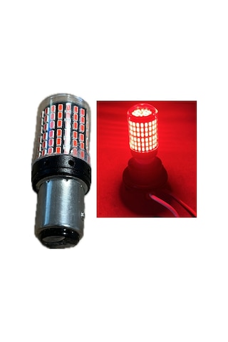 Oto Led Fren Park Ampulü Kırmızı 93 Çift Duy P21w 144 Led 2 Adet