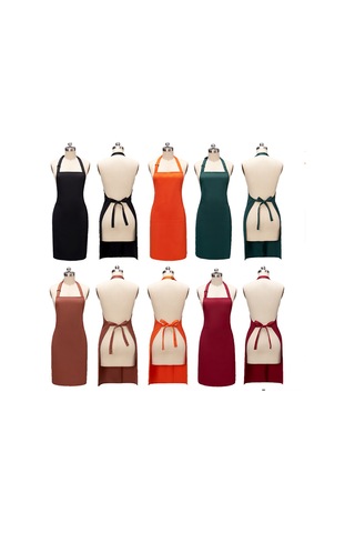 Springsun "çok Amaçlı Polyester Önlük - Ayarlanabilir Boyun Askılı Ve 2 Cep İle Mutfak, Bbq, Restoran İçin" Kırmızı