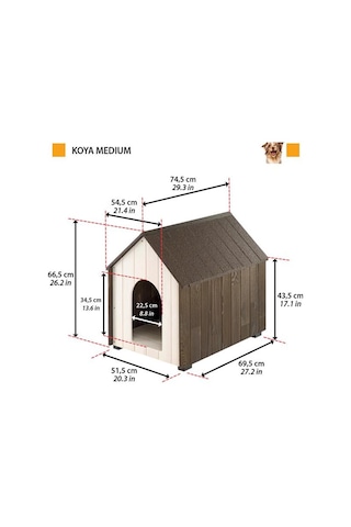 Ferplast Koya Ahşap Köpek Kulübesi Medium