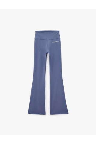 Koton Yüksek Bel Slim Fit Baskılı İspanyol Paça Spor Tayt Lila 7wak40268nk