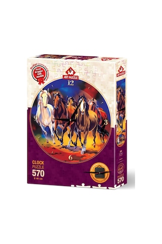 Art Puzzle 570 Parça Saat Puzzle Yılkı Atları 5004
