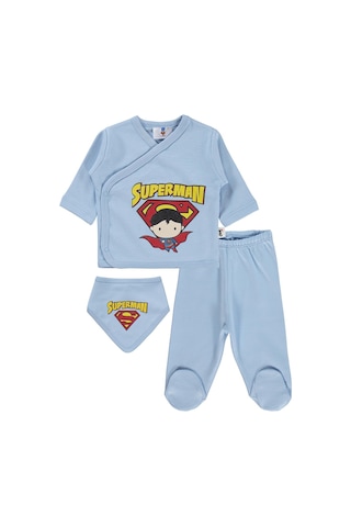 Civil Baby Superman Baskılı Zıbın Takımları - Mavi