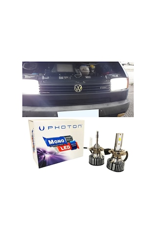 Vw Transporter T4 Led Xenon Uzun + Kısa Far Ampulü H4 Mono Yeni Seri Beyaz