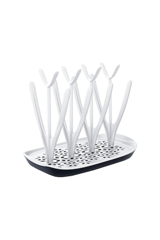 Hfambition Beyaz Çocuk Biberon Kurutma Rafı, Taşınabilir Katlanabilir, 8 Adet Biberon Kapasitesi, Çift Katlı Su Alma Tepsili, Ev Ve Seyahat İçin Pratik Beyaz