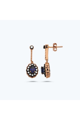 Altınbaş Elmas Safir Oval Küpe Esd1520s-8k Beyaz