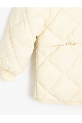 Koton Düğmeli Uzun Kollu Yuvarlak Yaka Anorak Mevsimlik Mont Ekru 5skg20009aw Ekru