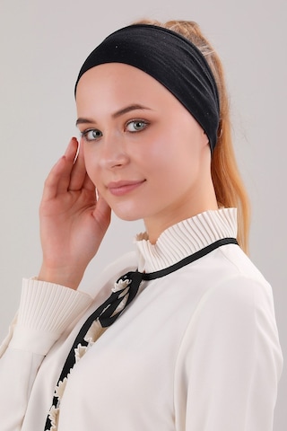 Melodi Scarf Sihirli Yapışkanlı Kaymayan Bandana Spor Bone Siyah Siyah